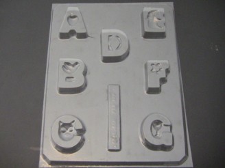 8016 Letters A-G Blocks Chocolate Candy Mold